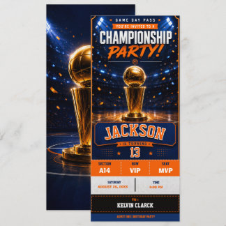 Convites Ingresso para Festa de Aniversário de Basquete