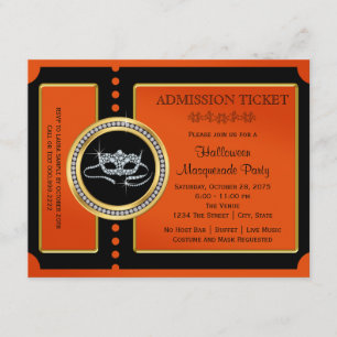 Convites Ingresso para Festa de Mascarada de Halloween