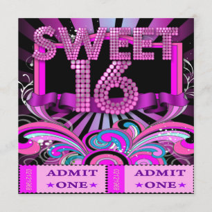 Convites Ingresso para Festa Sweet Sixteen 16 Anos