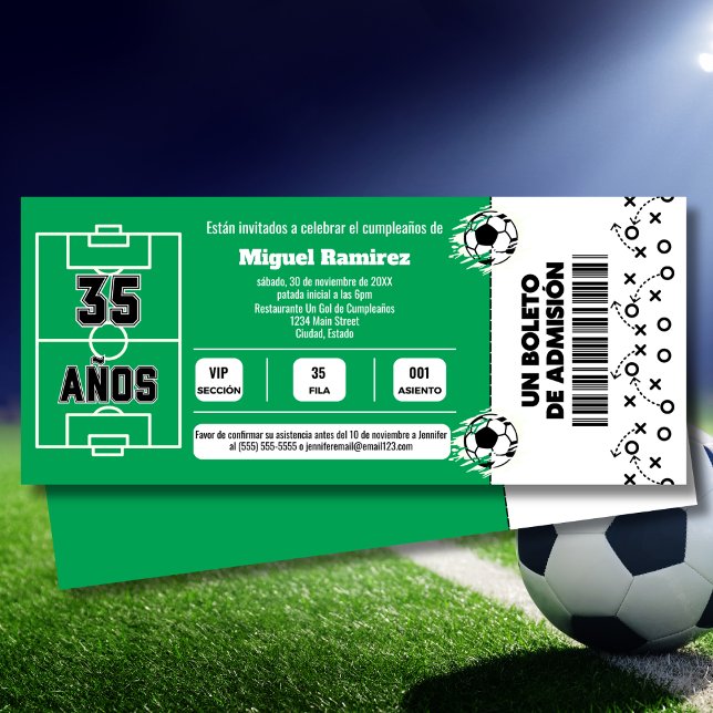 Convites Ingresso para Jogo de Futebol Espanhol para Festa  (Criador carregado)