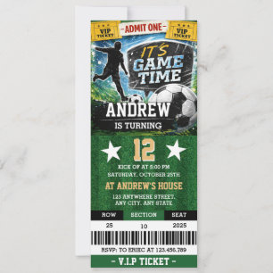 Convites Ingresso Pessoal de Futebol para Aniversário de Me