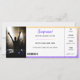 Convites Ingresso Presente Brilho Roxo Concerto Surpresa