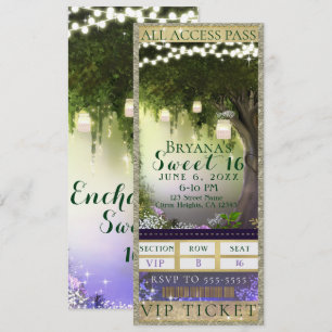 Convites Ingresso VIP para Festa Sweet 16 de Acesso à Flore