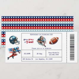 Convites Ingressos de Futebol Americano para Festa de Anive