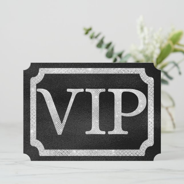 Convites Ingressos Elegantes de Diamantes em Evento VIP Pre (Em pé/Frente)
