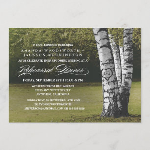 Convites Iniciais de Árvore de Birch Ensaios de Janto Convi