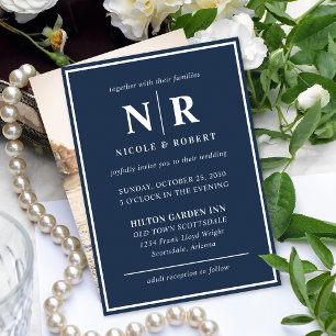 Convites Iniciais De Monograma E De Casamento Elegante