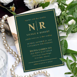 Convites Iniciais De Monograma E De Casamento Elegante