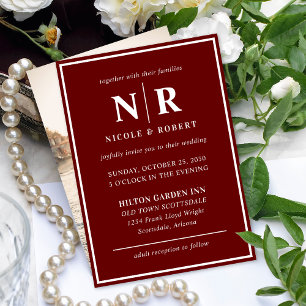 Convites Iniciais De Monograma E De Casamento Elegante