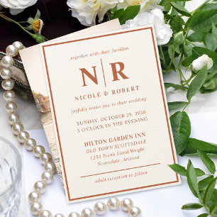 Convites Iniciais De Monograma E De Casamento Elegante