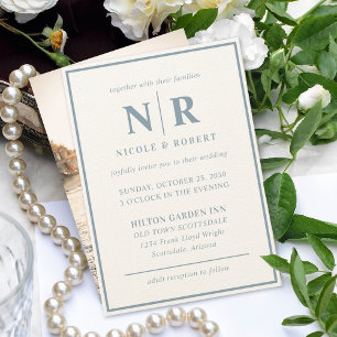 Convites Iniciais De Monograma E De Casamento Elegante