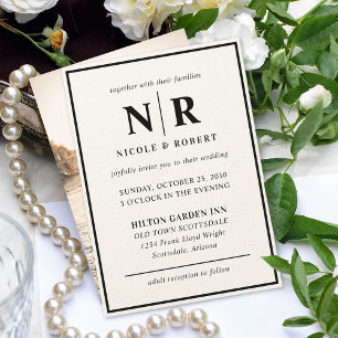 Convites Iniciais De Monograma E De Casamento Elegante