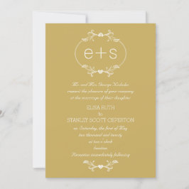 Convites Iniciais de quadro branco monograma elegante casam