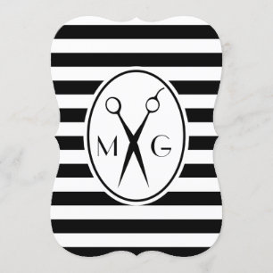 Convites Iniciais de Tesoura Monogramas Compro Barber Hair 