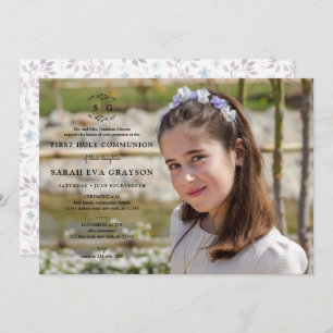 Convites Iniciais Wreathon - Primeira Comunhão Escura