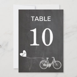 Convites Inicial do número da mesa de bicicleta romântica n