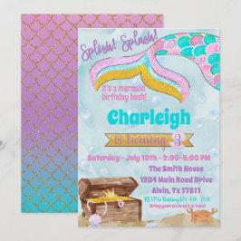 Convites Início da Parte da Piscina da Festa de aniversário