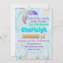 Convites Início Da Parte Da Piscina Da Sereia Invi