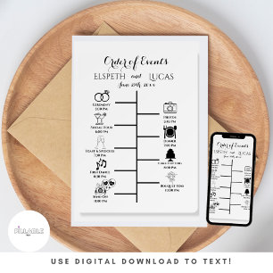 Convites Inserção da Linha do Tempo de Casamento Minimalist