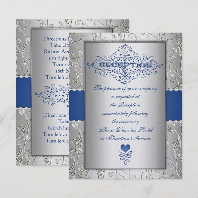 Convites Inserção da Recepção de casamento de Tipografia de (Frente/Verso)