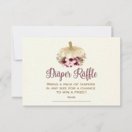 Convites Inserção de Raffle na Fralda Dourada de Pumpkin Bo