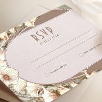 Inserção de RSVP de Casamento Art Nouveau Vintage
