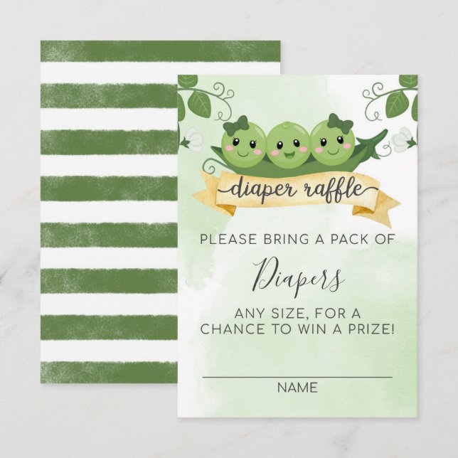 Convites Inserção de três pás em uma placa de Fralda de pod (Frente/Verso)