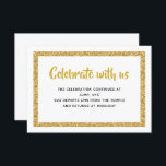 Convites Inserção do Bar brilhante branco e Dourado Mitzvah<br><div class="desc">Esta placa de inserção de tendência apresenta letras em negrito na parte frontal,  com uma aparência em camadas em branco e brilho dourado,  e uma parte traseira de cor sólida. Adicione seu texto usando o formulário modelo. Altere a fonte,  o layout e as cores usando o recurso Personalizar.</div>