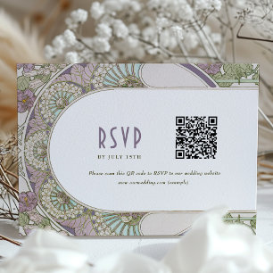 Convites Inserção Lilás RSVP Arte Nova Deco Vintage Mucha