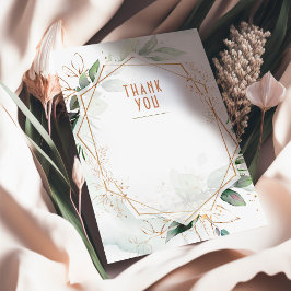 Convites Inserto de Casamento Agradecimento Verde e Dourado