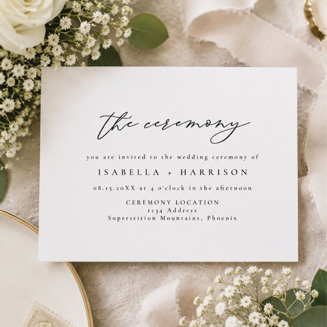 Convites Inserto de Cerimônia de Casamento MARAH Elegante M (Criador carregado)