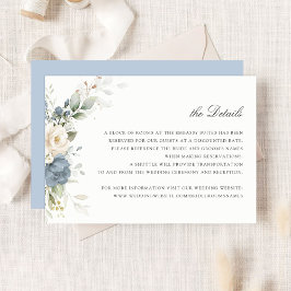 Convites Inserto de Detalhes de Casamento com Poeira Azul F