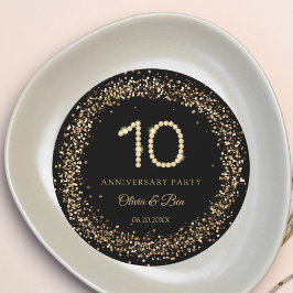 Convites Inserto de prato carregador Gold Diamond 10º Anive