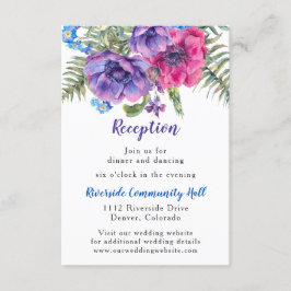 Convites Inserto de Recepção de Casamento Floral Anêmona