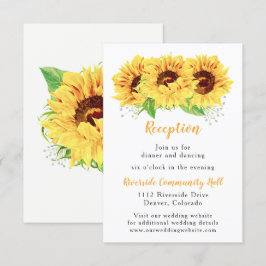 Convites Inserto de Recepção de Casamento Floral de Girasso