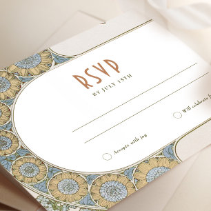 Convites Inserto de RSVP de casamento Arte Nouveau vintage 