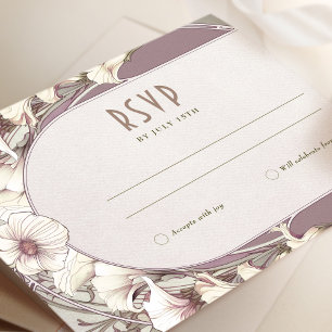 Convites Inserto de RSVP de casamento Arte Nouveau vintage 