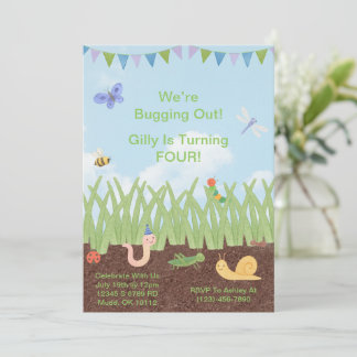 Convites Inseto de Aquarela Presente Aniversário Convidado 