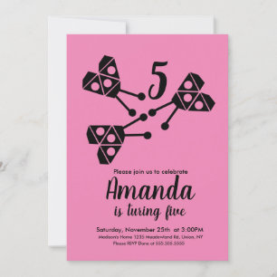 Convites Inseto de Ladybug moderno - Geométrico - Rosa