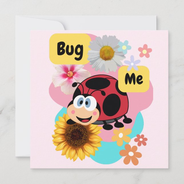 Convites Inseto-me: Ladybug (Frente)