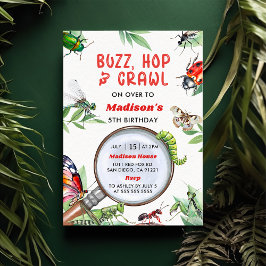 Convites Insetos e Insetos Festa de aniversário Vintage Boy