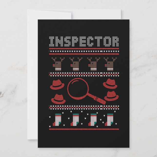 Convites Inspector Investigator Ugly Christmas Sweater Gift (Frente)