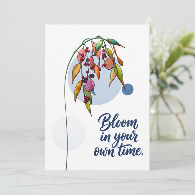 Convites Inspiração Floral com Bagas (Em pé/Frente)