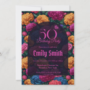 Convites Inspirado em Cravo Floral Botânico para Aniversári