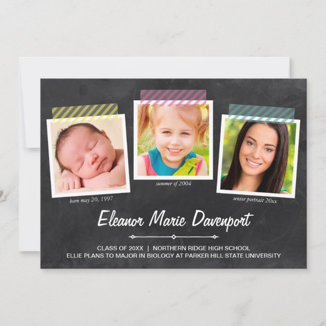 Convites Instantâneos de quadro chalkboard | Festa de forma (Frente)