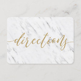 Convites Instruções de Casamento em Mármore Branco Elegante