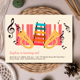 Convites Instrumentos musicais para aniversário de crianças