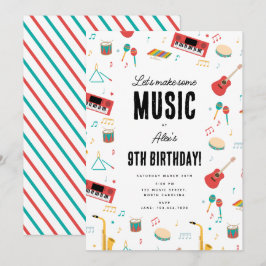 Convites Instrumentos Musicais Tema Música Festa de Anivers
