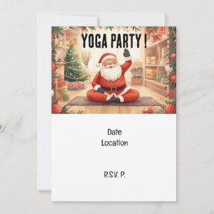 Convites Instrutor Yoga Christmas Santa Claus