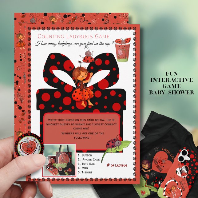 Convites Interactive Counting Ladybugs Game Card | Template (Interactive counting Ladybug game)